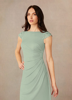 Azazie Janie vestidos de madre de la novia Vestido de Salvia Polvorienta de Encaje de Corte Sirena image3