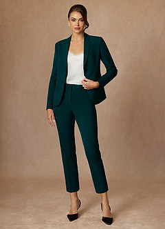 front Whitney Pine Refined Weave Performance Cropped Pants Suit