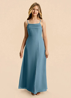 Azazie Lilly Junior Bermuda A-Line Pleated Chiffon Dress image4
