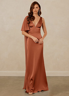 Christian Siriano Bridal for Azazie 1011 Bridesmaid Dresses Cedar Rose Mermaid Bow Stretch Satin Dress image3