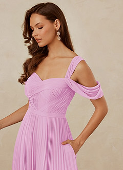 Christian Siriano Bridal for Azazie 1013 Bridesmaid Dresses Candy Pink A-Line Off the Shoulder Chiffon Dress image6