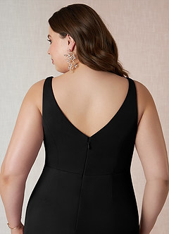 Azazie Leandra Bridesmaid Dresses Black Mermaid V-Neck Pleated Mesh Dress image13