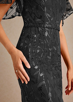Azazie Milan Mère de la mariée Robes Robe Fourreau en Paillettes Noir image6