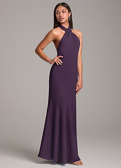 Azazie Lorena Brautjungfernkleider Meerjungfrau-Linie Plissee Chiffon Kleid Pflaume image5