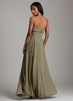 Azazie Lucienne Bridesmaid Dresses Willow Green A-Line Strapless Chiffon Convertible Dress image2