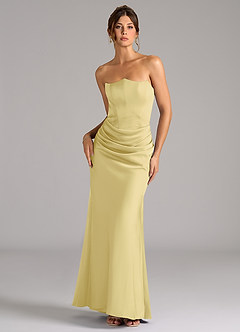 Azazie Debby Bridesmaid Dresses Lemon Sorbet Mermaid Strapless Stretch Satin Convertible Dress image1