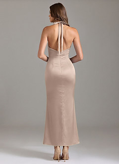 Azazie Valerie Bridesmaid Dresses English Rose Mermaid Pleated Stretch Satin Dress image2
