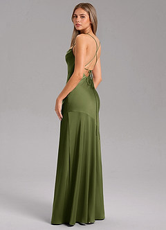 Azazie Grata Brautjungfernkleider Etui Seitliche Cut-Outs Stretch-Satin Kleid Olivgrün image7