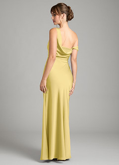 Azazie Madelyn Robes à essayer chez vous Robe Sirène Convertible en Satin extensible Asymétrique Agave image2