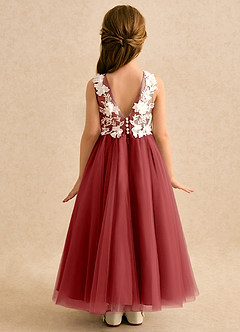 Azazie Mixie vestidos de niña de las flores Vestido de Óxido de Encaje de Corte Princesa image4