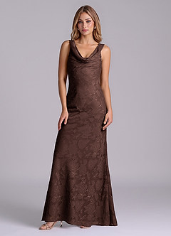 Azazie Rylina Final Sale Emerald Mermaid Floral Burnout Dress image5
