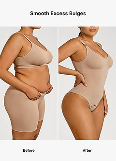 front Nahtloser, unsichtbarer String-Body mit dünnen Trägern