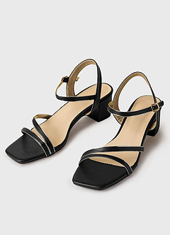 front Sandalen mit Knöchelriemen und mittlerem Absatz