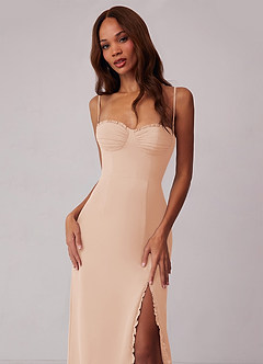 Barbie ♥ Azazie Final Sale English Rose Sheath Corset Chiffon Dress image4