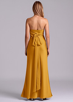 Azazie Ailanie Brudtärnklänningar Klä av Tubklänning i Stretch Satin Axelbandslös Knäck image7