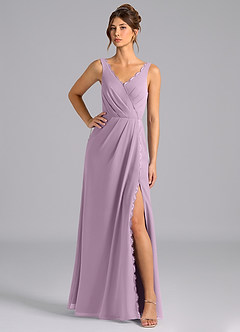 Azazie Bernice Bridesmaid Dresses Wisteria A-Line Pleated Chiffon Dress image1