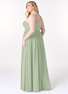 Azazie Elvira Bridesmaid Dresses Dusty Sage A-Line Pleated Chiffon Dress image10