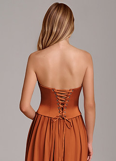 Azazie Cadence Suknie dla druhen Linia A Gorset Satyna elastyczna Do ziemi Sukienka image6