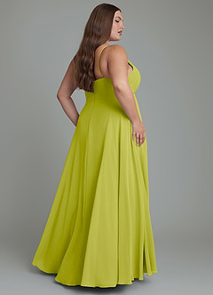 Azazie Amani Brautjungfernkleider A-Linie Plissee Chiffon Kleid Zitronengras image8