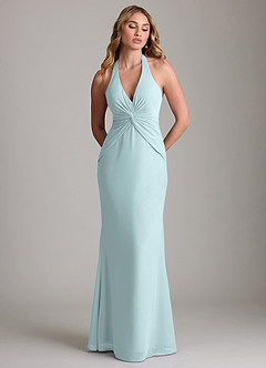 Azazie Valerie Bridesmaid Dresses Mist Mermaid Pleated Chiffon Dress image3