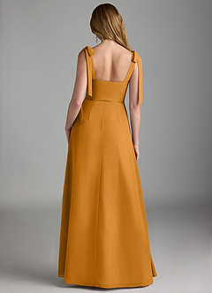 Azazie Lizet Bridesmaid Dresses Butterscotch A-Line Sweetheart Neckline Chiffon Dress image2