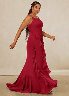 Christian Siriano Bridal for Azazie 1006 Bridesmaid Dresses Scarlet Mermaid Ruched Chiffon Dress image13