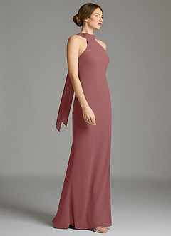 Azazie Cairo Bridesmaid Dresses Desert Rose Mermaid Pleated Chiffon Dress image5