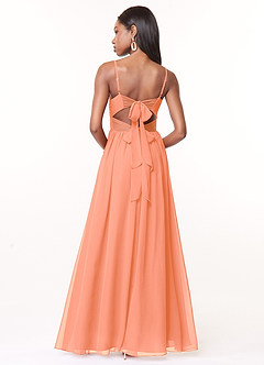 Azazie Zeya Vestidos de damas de honor Vestido de Atardecer de Gasa de Corte en A con Cuello en V plisado image3