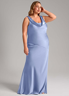 Azazie Rylina Bridesmaid Dresses Ice Mermaid Stretch Satin Dress image10