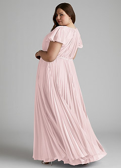 Azazie Kara Modest Bridesmaid Dresses A-Line Pleated Chiffon Floor-Length Dress image11