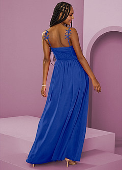 Barbie ♥ Azazie Bridesmaid Dresses Royal Blue A-Line Pleated Chiffon Dress image10