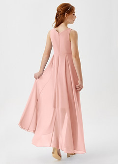 Azazie Lizette Junior Rosette A-Line Pleated Chiffon Dress image2