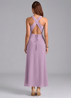 Azazie Evadne Brautjungfernkleider Etui Plissee Chiffon Kleid Blauregen image6