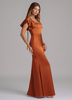 Azazie Elkie Brautjungfernkleider Meerjungfrau-Linie Rechteckiger Ausschnitt Stretch-Satin Kleid Kanel image3