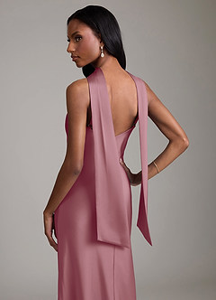 Azazie Cassiana Bridesmaid Dresses Vintage Mauve Mermaid Pleated Stretch Satin Dress image4
