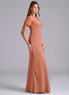 Azazie Pheby Final Sale MAI TAI A-Line Pleated Chiffon Dress image5