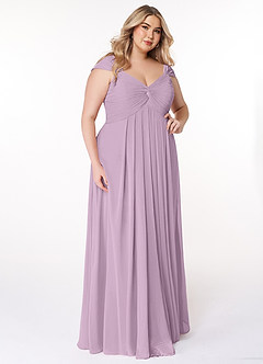 Azazie Kaitlynn Bridesmaid Dresses Wisteria Empire Ruched Chiffon Convertible Dress image12