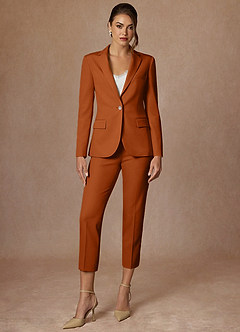 Kennedy Burnt Orange Structured Stretch Blazer