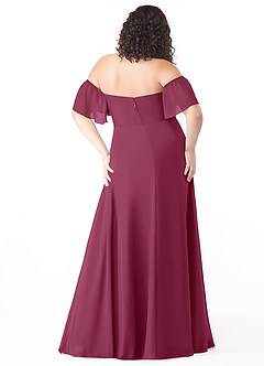 Azazie Sue Bridesmaid Dresses Mulberry A-Line Off the Shoulder Chiffon Convertible Dress image8