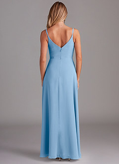 Azazie Daenerys Jurken voor bruidsmeisjes Jurk van Chiffon met A-lijn Frock Poederblauw image2
