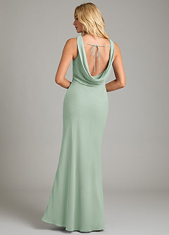 Azazie Rylina Bridesmaid Dresses Agave Mermaid Pleated Chiffon Dress image6