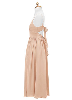 Azazie Zeya Junior Abito A-Line in Chiffon Rosa Inglese image9