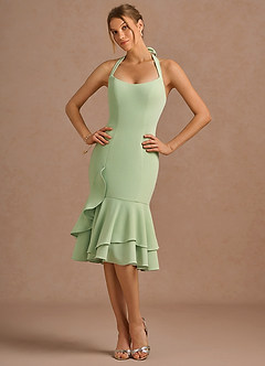 Marcelline Light Green Midi Dress image6