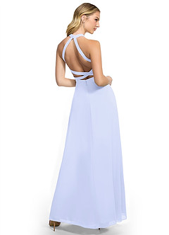 Azazie Clarice Bridesmaid Dresses Lavender A-Line Halter Chiffon Dress image4