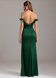 Azazie Callie Brautjungfernkleider Wandelbar A-Linie Gestreift Stretch-Satin Kleid Dunkelgrün image7