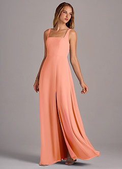 Azazie Debra Bridesmaid Dresses Sunset A-Line with Pockets Chiffon Convertible Dress image2