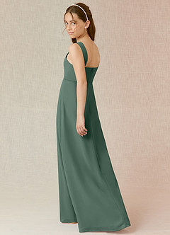 Azazie Denice Junior Sea Moss A-Line Chiffon Dress image2