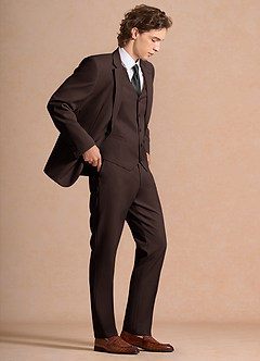 front James Ganache Structured Stretch 3-piece suit