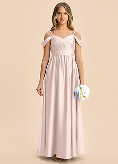 Azazie Rayne Junior A-Linie Herzausschnitt Stretch-Satin Kleid Zartrosa image4