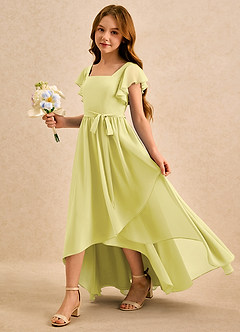Azazie Milly Girls Formal Flower Girl Klänningar Klä A-Line i Chiffong Plisserad image6